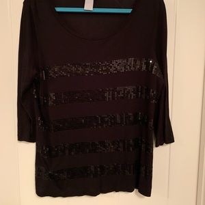 Joe Fresh Striped Sequin Tee